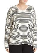 Eileen Fisher Plus Striped Organic Cotton Sweater