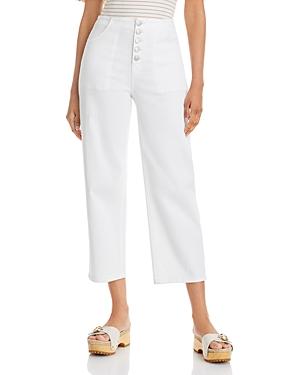 Veronica Beard Crosbie Cropped Wide Leg Jeans In White