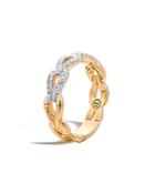 John Hardy Bamboo 18k Gold And Diamond Link Ring