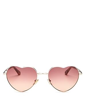 Chloe Women's Heart Shape Foldable Sunglasses, 59mm