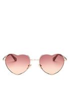 Chloe Women's Heart Shape Foldable Sunglasses, 59mm