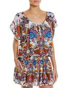 Red Carter Persian Dance Spring Tunic Swim Cover Up
