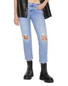 Frame La Garcon Cropped Distressed Jeans In Cebu Rips