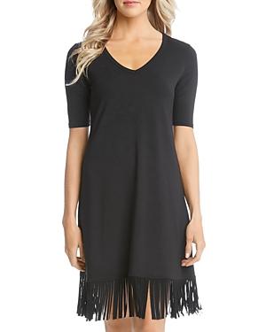 Karen Kane Fringe Trim A Line Dress