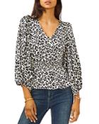 Vince Camuto Leopard Print Balloon Sleeve Top