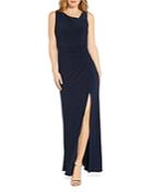 Adrianna Papell Sequin Back Ruched Jersey Dress