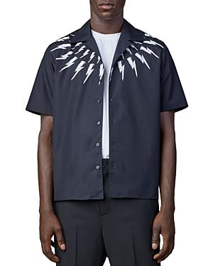 Neil Barrett Thunderbolt Print Relaxed Fit Camp Shirt