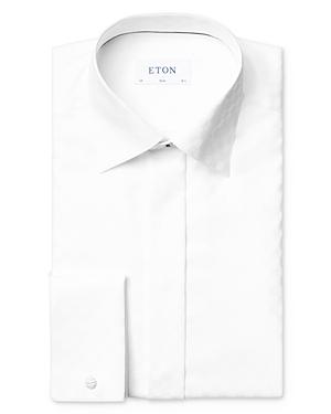 Eton Satin Checkerboard Formal Slim Fit Dress Shirt