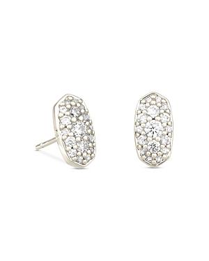 Kendra Scott Grayson Cubic Zirconia Stud Earrings In Rhodium Plate