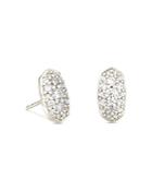 Kendra Scott Grayson Cubic Zirconia Stud Earrings In Rhodium Plate