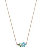 Moon & Meadow 14k Yellow Gold Enamel Flower Pendant Necklace, 15-16