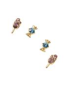 Ajoa By Nadri Cubic Zirconia Candy Stud Earrings In 18k Gold Plate, Set Of 4