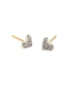Kendra Scott 14k Yellow Gold Diamond Heart Stud Earrings
