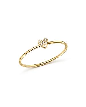 Zoe Chicco 14k Yellow Gold Tiny Diamond Heart Ring