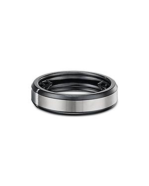 David Yurman Men's Gray & Black Titanium Beveled Band