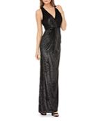 Js Collections Shiny Velvet Gown
