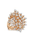 Hueb 18k Rose Gold Luminus Diamond Large Starburst Cluster Ring