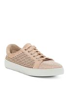 Vince Camuto Women's Chenta Embellished Nubuck Leather Low Top Lace Up Sneakers