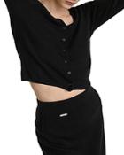 The Kooples Ribbed Button Front Top