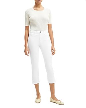 Jen 7 High Rise Split Hem Capri Jeans In White