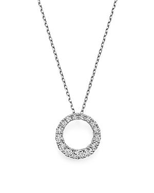 Bloomindale's Diamond Open Circle Pendant Necklace In 14k White Gold, .50 Ct. T.w. - 100% Exclusive