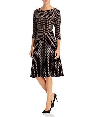 T Tahari Jacquard Fit & Flare Dress
