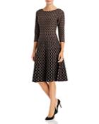 T Tahari Jacquard Fit & Flare Dress