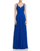 Laundry By Shelli Segal Pleated Chiffon Gown