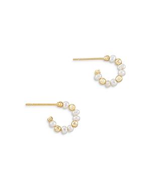 Kendra Scott Scarlet Cultured Freshwater Pearl And Bead Huggie Hoop Earrings