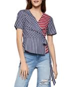 Bcbgeneration Mixed Stripe Crossover Top