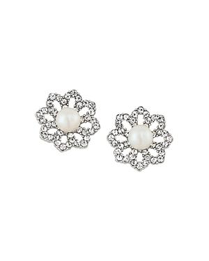 Carolee Faux Pearl Flower Clip-on Earrings