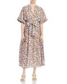 Vince Wisteria Vine Floral Print Tie Waist Dress