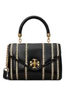 Tory Burch Kira Small Raffia Stripe Satchel