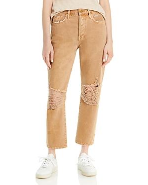 Frame Le Original Ankle Jeans In Washed Sand Destruct