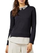 Ted Baker Liayloa Sparkle-collar Shirttail Sweater