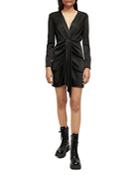 Maje Roseanne Satin Front Tie Dress