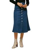 Whistles Button-front Denim Midi Skirt