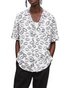 Allsaints Kiss Cotton Lip Print Regular Fit Button Down Camp Shirt