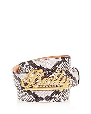 Bally Men's Swoosh Snake-embossed Leather Belt