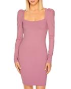 Susana Monaco Square Neck Puff Sleeved Dress