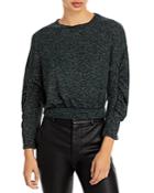 Aqua Ruched Sleeve Metallic Sweater - 100% Exclusive