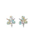 Lele Sadoughi Pave Multicolor Lily Drop Earrings In 14k Gold Plate