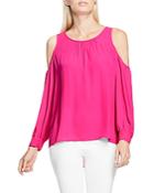 Vince Camuto Shirred Cold Shoulder Blouse - 100% Exclusive