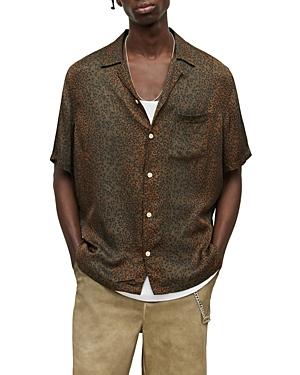 Allsaints Blindspot Relaxed Fit Short Sleeve Camp Shirt