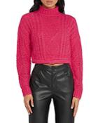 Sanctuary Cozy Up Cropped Cable Knit Sweater