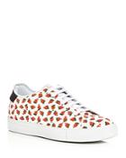 Paul Smith Basso Strawberry Skull Print Lace Up Sneakers