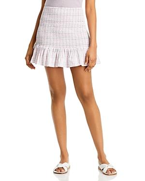 French Connection Smocked Check Print Mini Skirt