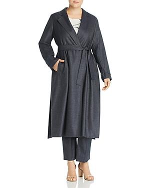 Marina Rinaldi Torino Stretch-wool & Silk Belted Coat