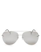 Prada Men's Linea Rossa Mirrored Rimless Aviator Sunglasses, 63mm
