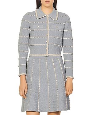 Sandro Textured Contrast-trim Dress
